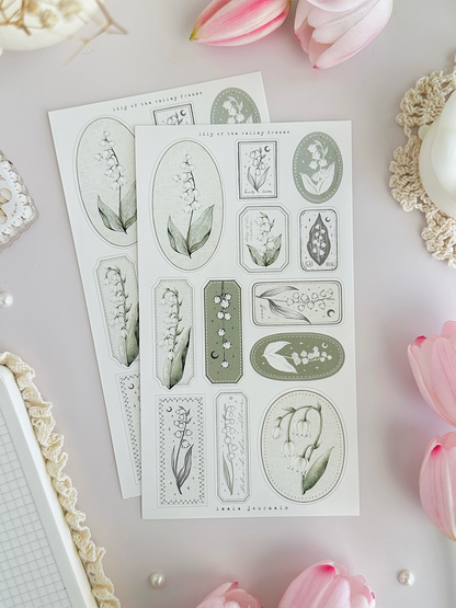 lily of the valley & frames 2 sticker sheet - 2pc set