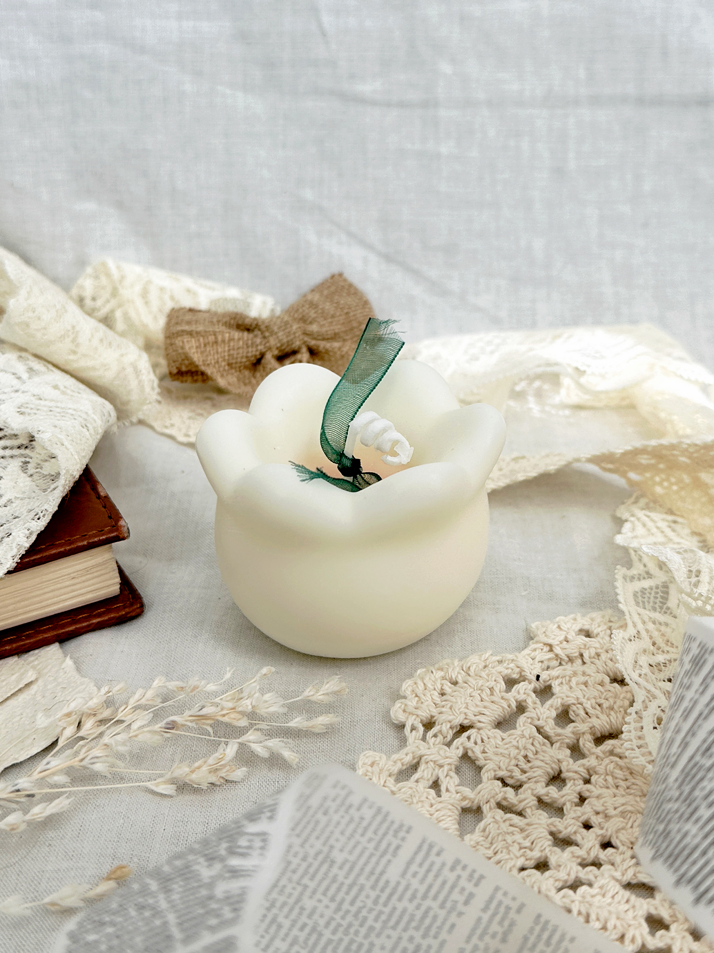 whimsical lily of the valley candle