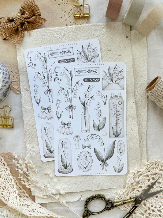 lily of the valley sticker sheet