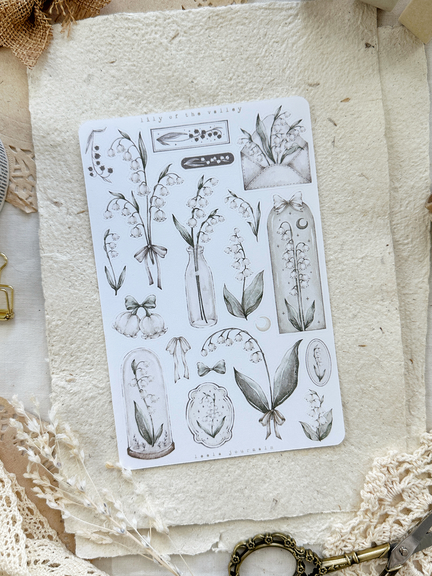 lily of the valley sticker sheet