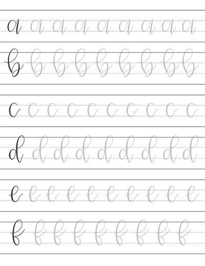 x11 calligraphy hand lettering practice sheets digital download