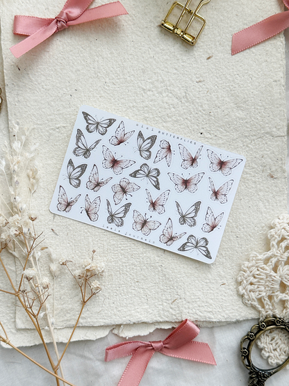 mini butterflies sticker sheet