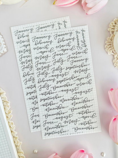 monthly & weekly headers 2 sticker sheet - 3pc set