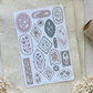 monochrome stamps sticker sheet