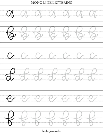 x11 calligraphy hand lettering practice sheets  | digital download