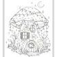 x2 mushroom house coloring page | digital download