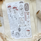 mushroom frames sticker sheet