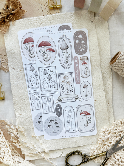 mushroom frames sticker sheet - 1pc