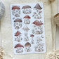 mushroom houses sticker sheet