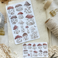 mushroom houses sticker sheet