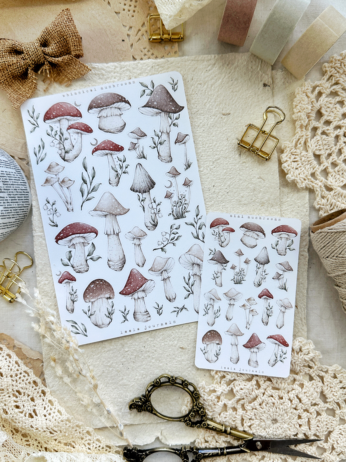 mushroom sticker sheet