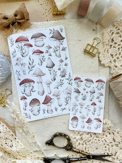mushroom (mini or large) sticker sheet