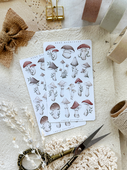 mushroom sticker sheet