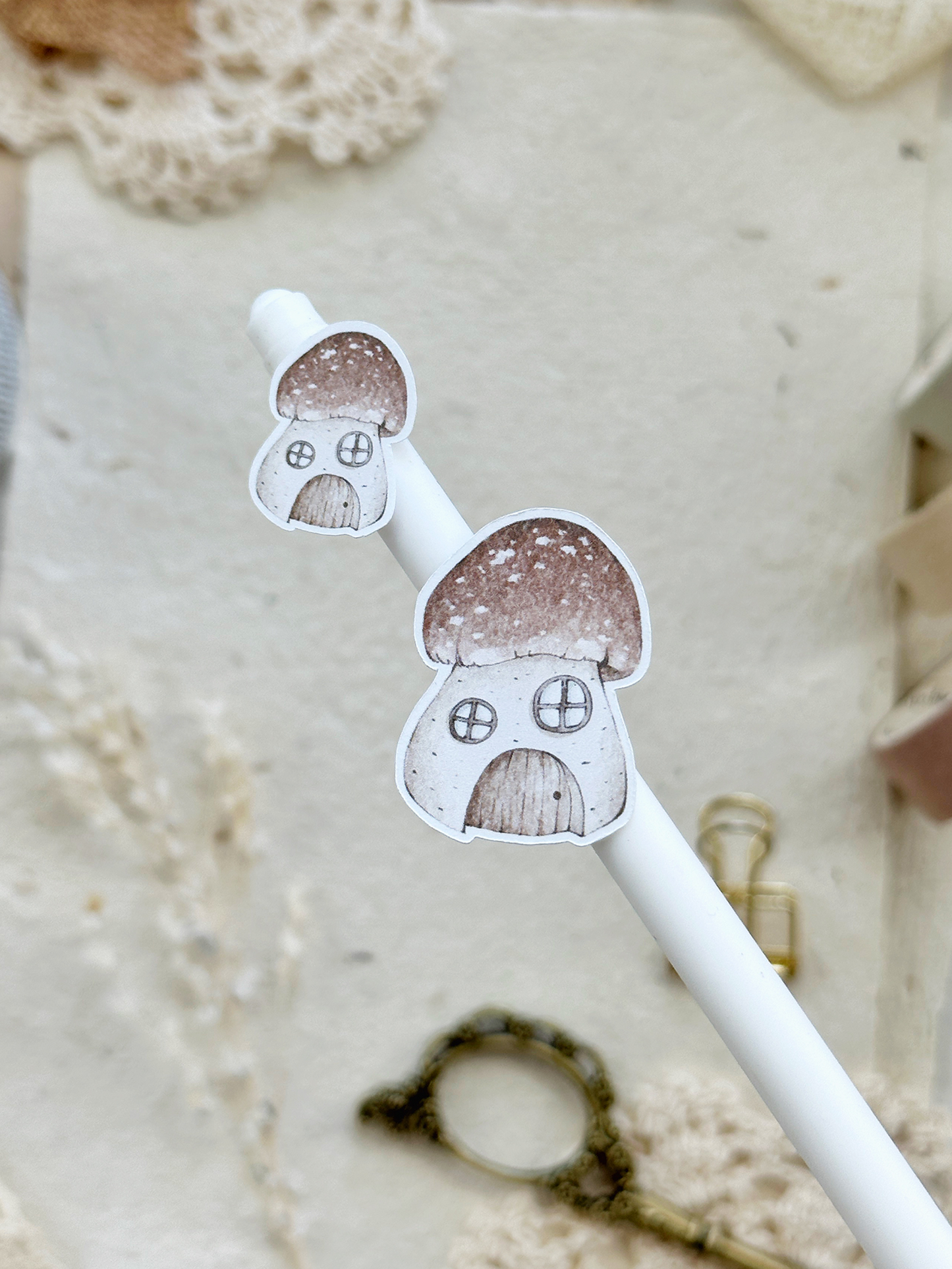 mushroom houses sticker sheet