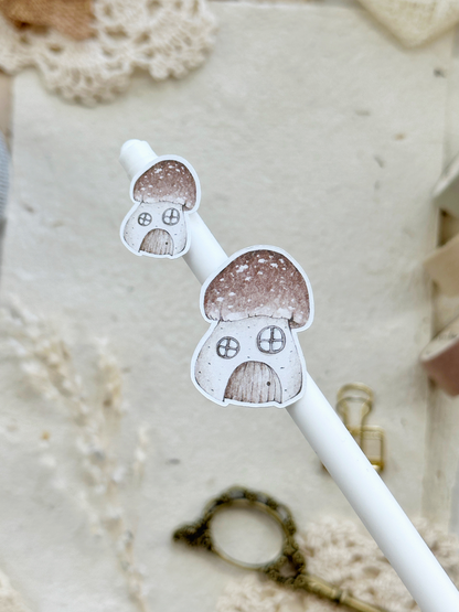 mushroom houses (mini or large) sticker sheet