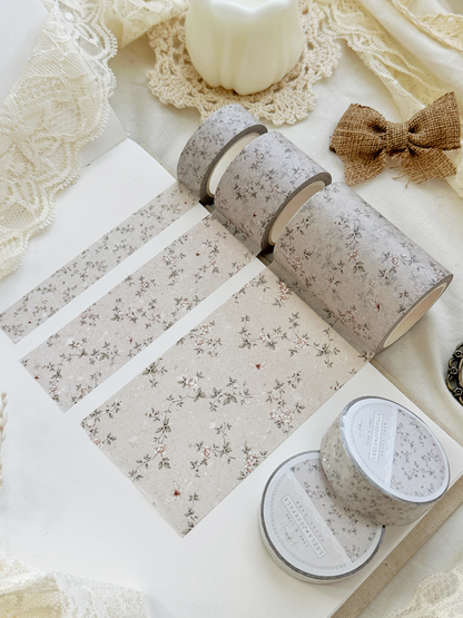 peach roses on gray washi tape