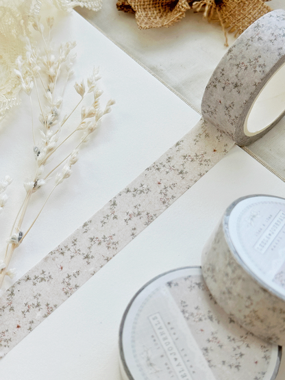 peach roses on gray washi tape