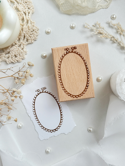 pearl embroidery hoop wood stamp