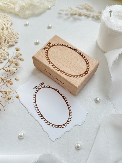 pearl embroidery hoop wood stamp