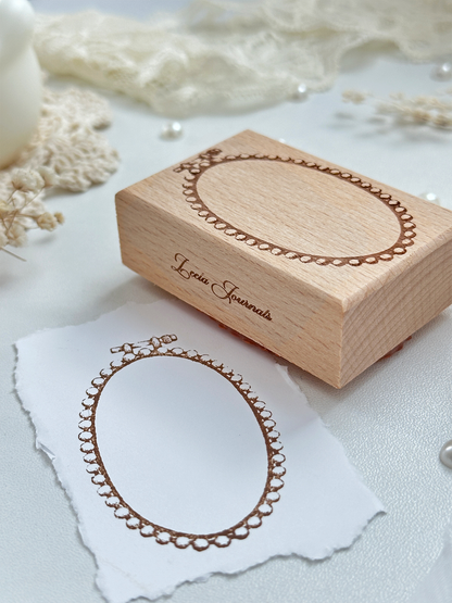 pearl embroidery hoop wood stamp