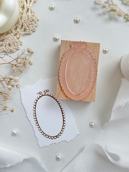 pearl embroidery hoop wood stamp