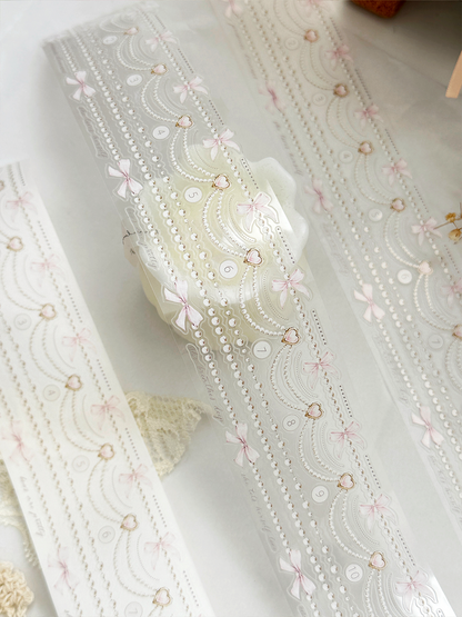pearly strings pet & washi tape (pre-cut)