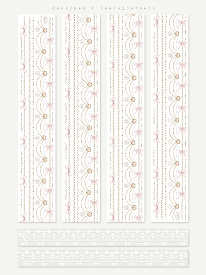 pearly strings pet & washi tape (pre-cut)