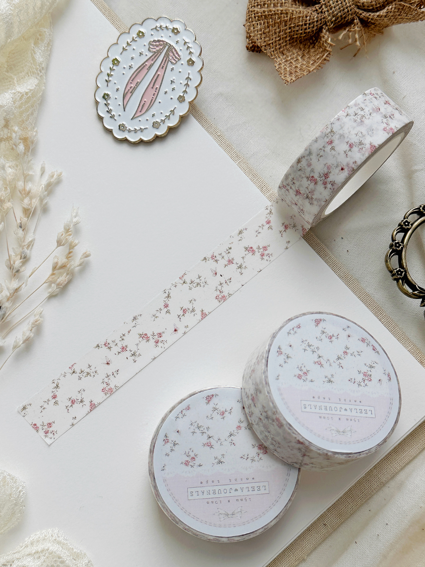 lace & roses - red washi tape