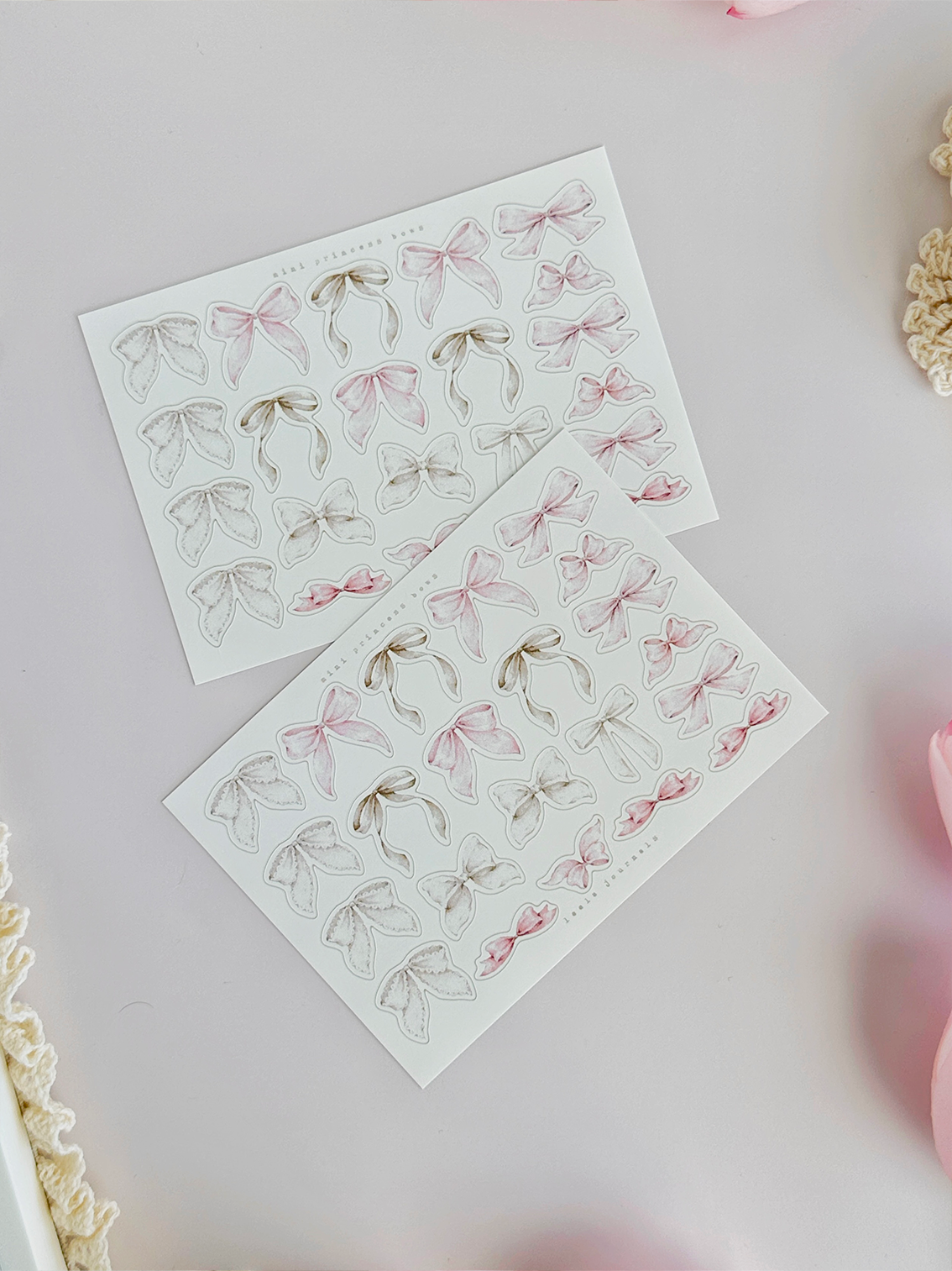 princess bows & frames sticker sheets - 3pc set