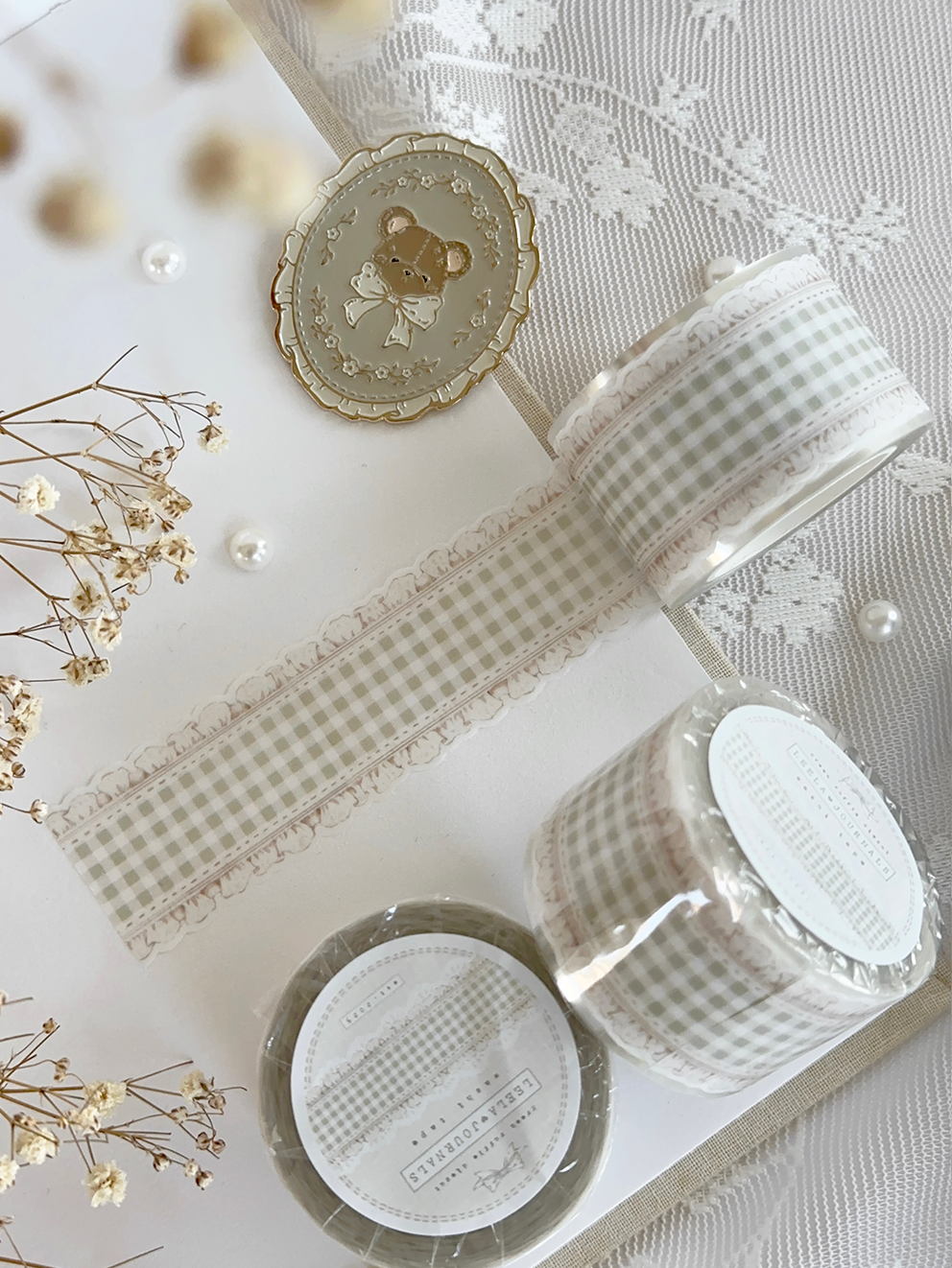 plaid ruffles die cut washi tape (new colors added!)
