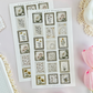postage stamps sticker sheet - 1pc