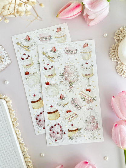 pretty pastries sticker sheet - 1pc