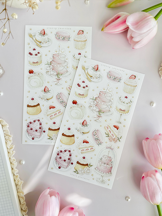pretty pastries sticker sheet - 1pc