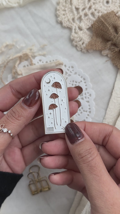 *retiring* mushroom arch enamel journaling clip