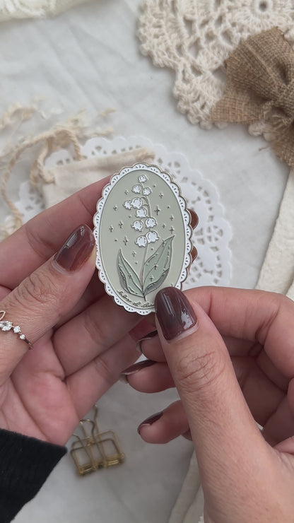 lily of the valley enamel journaling clip