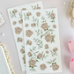red & white roses sticker sheet - 2pc set