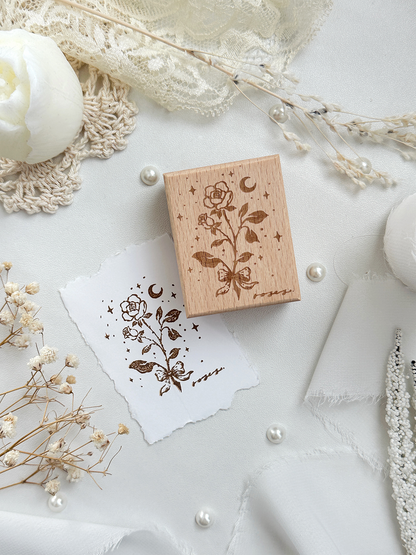 moonlight rose wood stamp