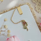 red rose enamel bookmark pendant