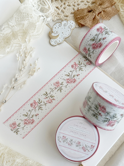 pink rose ribbed lace washi tape
