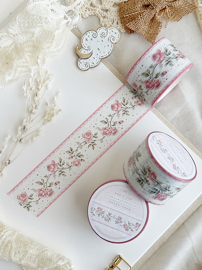 pink rose ribbed lace washi tape