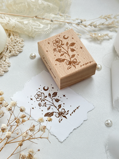 moonlight rose wood stamp