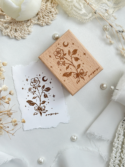 moonlight rose wood stamp