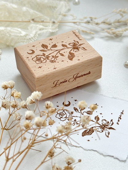 moonlight rose wood stamp