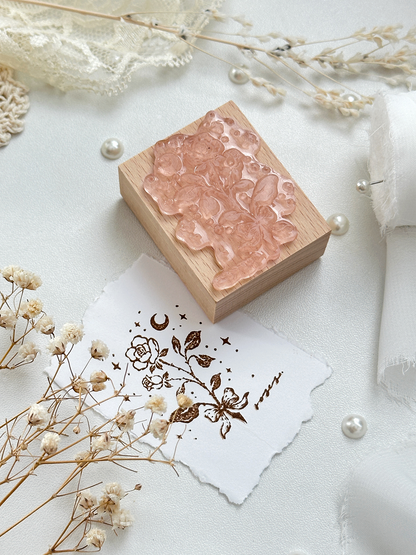 moonlight rose wood stamp
