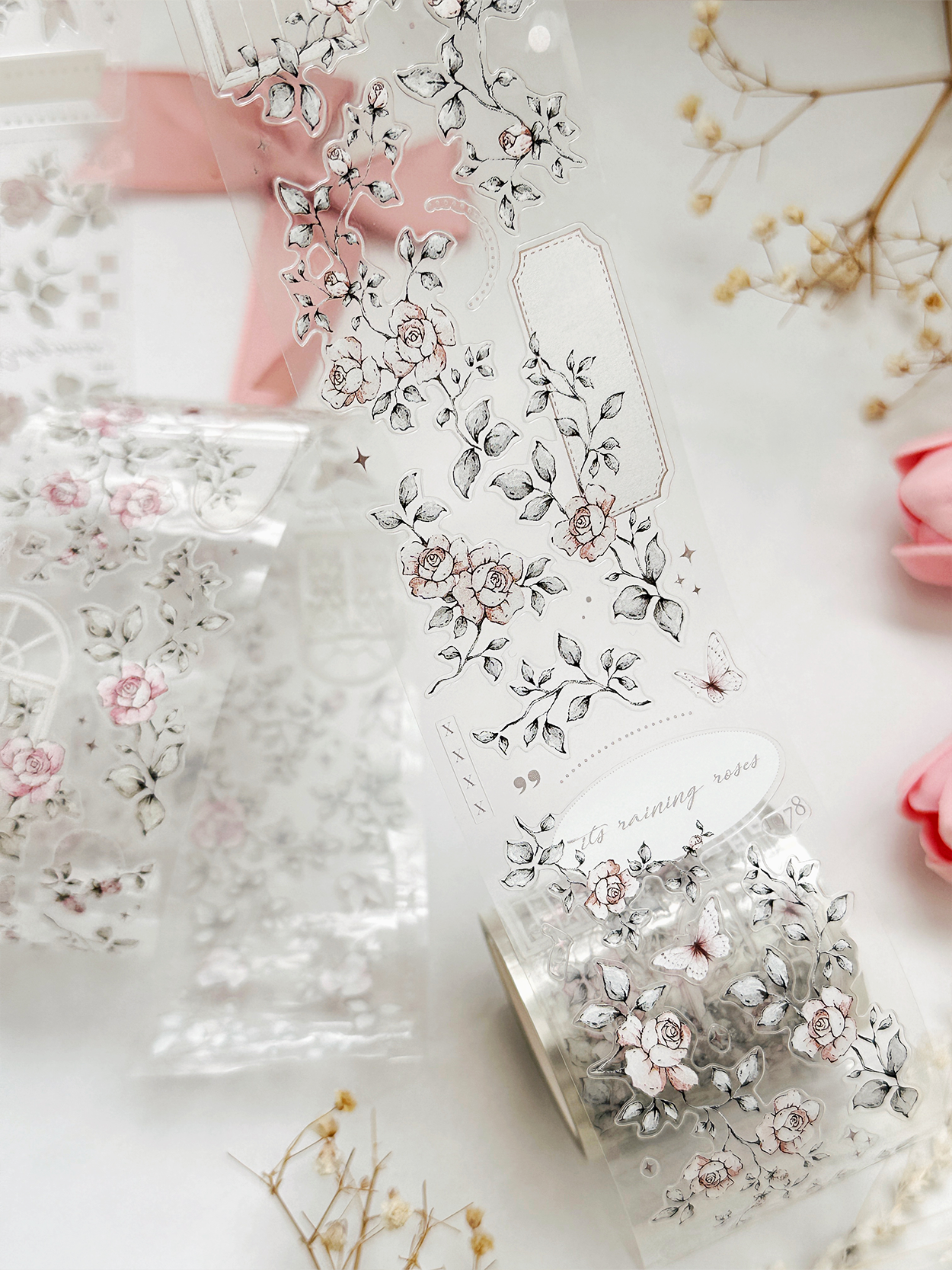 field of roses pet & washi tape (pre-cut) – leela journals