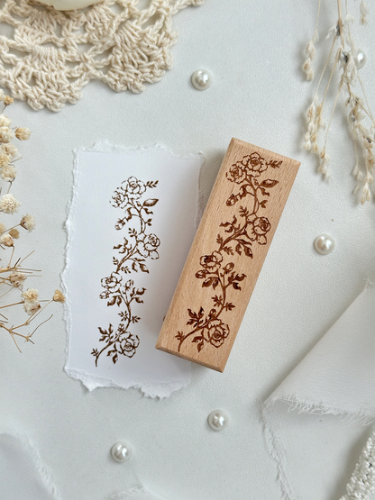 rose vine wood stamp