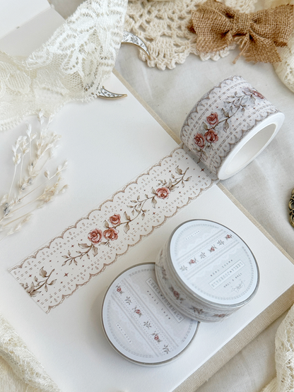 lace & roses - red washi tape