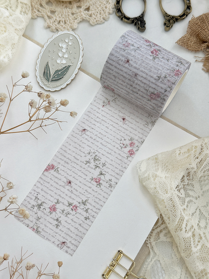 rose script washi tape