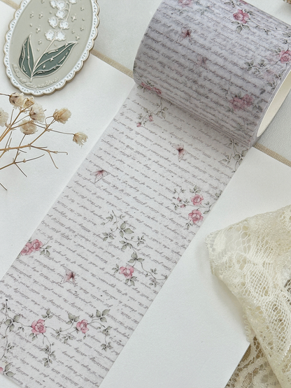 rose script washi tape
