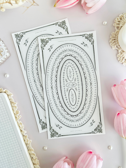 russian doll frames sticker sheet - 2pc set